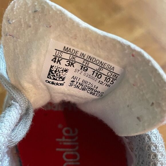 Adidas toddler Gazelle sneakers red and gray size 4C - Picture 2 of 4